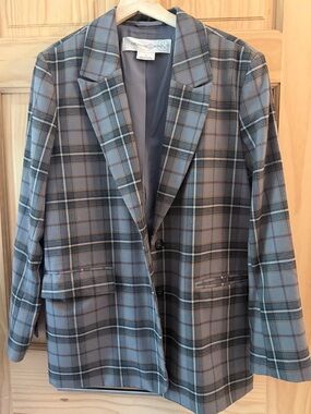 Treasure & Bond Gray Plaid Blazer